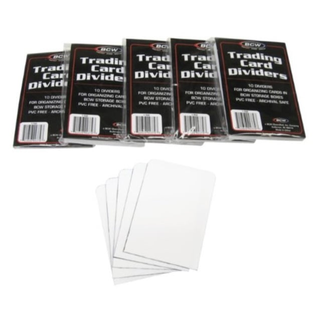 (5) bcw brand trading card divider cards 10pack tcd 50 cards