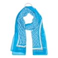 thumbnail image 1 of Calvin Klein Womens Blue Chain-Print Sheer Wrap, 1 of 1