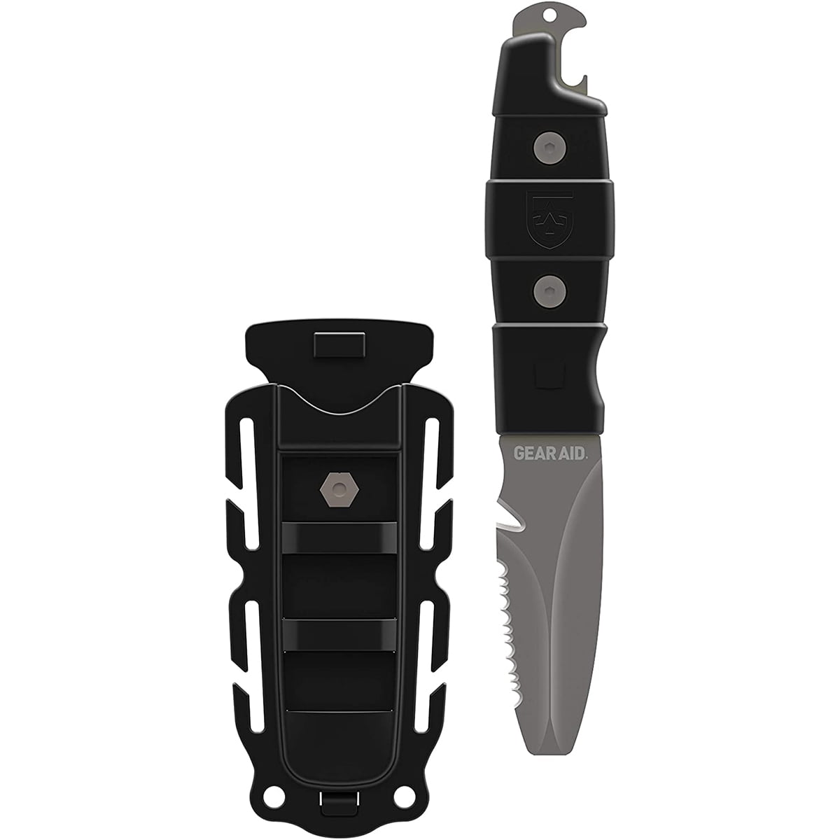 Gear Aid 3" Akua River Serrated Blunt Tip Fixed Blade Knife w/ Sheath - Black