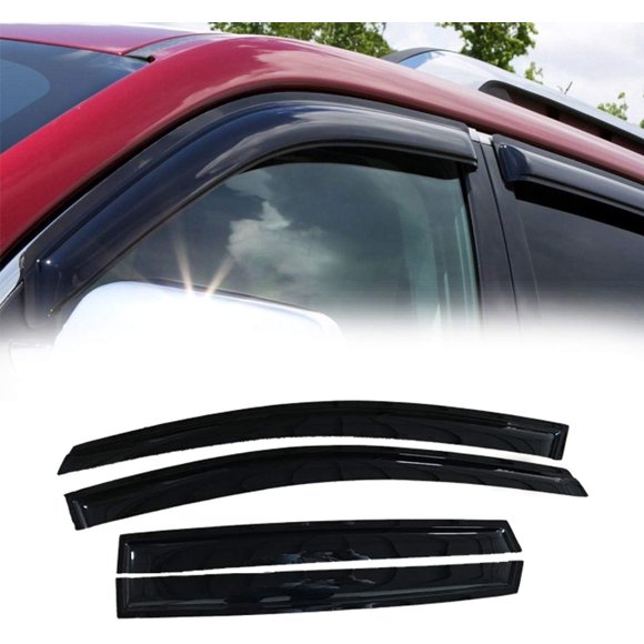 GFDYREE JJ 94383 For 2013-2018 Escape Dark Smoke Wind Sun Rain Guard Vent Shade Deflector Window Visors Out Channel Style