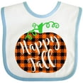 thumbnail image 3 of Inktastic Happy Fall Plaid Pumpkin Boys or Girls Baby Bib, 3 of 4
