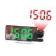 thumbnail image 3 of Reloj despertador con proyección, pantalla LED grande y proyector giratorio, reloj digital Verde, 3 of 9