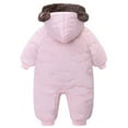 thumbnail image 4 of CAICJ98 Outerwear Romper Coat Warm Infant Baby Jacket Snowsuit Boys Girls Hooded Jumpsuit Toddler Boy Girl Winter Jackets (Pink,18-26 Months), 4 of 7