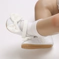thumbnail image 2 of Xfvqtps Baby Girls Walking Shoes Mary Jane Flower Bowknot Cute Princess Sweet Soft Sole Cloth Infant Shoes Summer New Toddler Sandals Outside Wear Non Slip Breathable Shoes White, 2 of 7