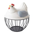 thumbnail image 1 of Cesta para almacenar huevos de gallina, cesta para huevos con tapa en forma de gallina, contenedor para recoger huevos, cestas para despensa, encimera de cocina Tapa gris, 1 of 8