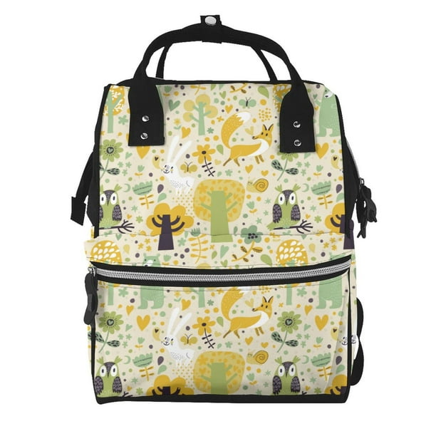 Easygdp Animal Tree para Bolsa de Bebé de Gran Capacidad con Múltiples Bolsillos, Bolsa de Pañales para Padres, Bolsa de Viaje Organizada y Elegante