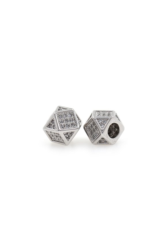Cube Bead,Micro Pave CZ Stone Metal Square Spacer Beads,Bracelet Charms,DIY Jewelry Findings 7x7mm 10Pcs