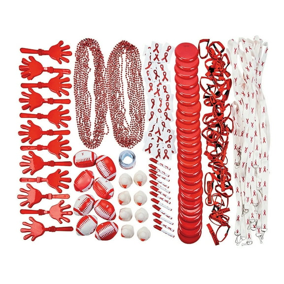 Red Ribbon Awareness Assortment (250Pc) - Party Favors - 250 Pieces