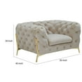 thumbnail image 5 of Benzara Reno Joni Upholstered Modern Fabric & Metal Accent Chair in Beige/Gold, 5 of 5