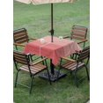 thumbnail image 4 of Outdoor Tablecloth with Umbrella Hole for Patio/Picnic/Party/Camping, Ombre Pink Wooden Grain Waterproof Table Cloth Square Cover Washable, Farmhouse Vintage Chic Textured (54"x 54"), 4 of 8
