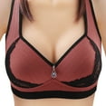 thumbnail image 1 of Aayomet Soutiens-Gorges Légers pour Femmes Beauté Dos Rassemblement Sans Soutien-Gorge Grande Poitrine Montrant Petit Soutien-Gorge Mince (Rouge Melon D\'eau, C), 1 of 4