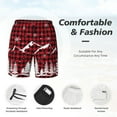 thumbnail image 4 of Kdxio Christmas Tree Buffalo Plaid Print Men'S Swim Trunks With Compression Liner 7 Inch Inseam Quick Dry Swim Shorts, 4 of 7