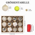 thumbnail image 6 of Lolsea 12ct Christmas Ball Ornaments, 3.15 inch Shatterproof Xmas Tree Decorations, Plastic Baubles for Holiday, Party, Wedding, or Home Decor, Gold & White (80mm), 6 of 8