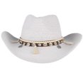thumbnail image 3 of fastboy Natural Straw Shell Hat Trendy Beach Cap For Fashionable Look And Easy To Carry. Cowboy Straw Hat 1Set, 3 of 6