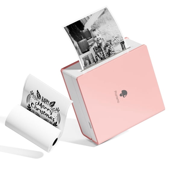 Impresora Térmica M02 Mini Bluetooth 300 DPI iOS Android Sin Tinta Carga Rápida 1.5 Horas Diario Etiquetas Regalo Rosa