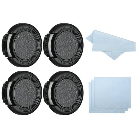 Uxcell 28mm Lens Cap 4 Pack Sides Pinch Snap Camera Lens Cover for Front Lens Black