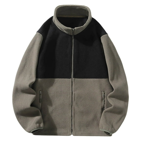 Xzbqbs Sweatshirts for Men Zip Up Fleece Warm Pullover Hoodie Fashion Lightweight Fall Winter Hoodless Sweatshirt with Zipper Pocket
