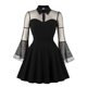 thumbnail image 1 of Vestido vintage de cóctel gótico de manga larga con campana de malla y ojo de cerradura para mujer, vestido de primavera 2023, 1 of 6