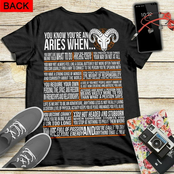 You Know You're An Aries When... Aries Art Astrology Aries T Shirts, I Am An Aries T Shirts, Zodiac Sign Tee, Aries Birthday Gift