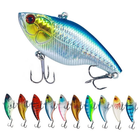 HENGJIA Fishing Lures 10PCS Minnow VIB Hard Baits Lipless Crankbaits Long Casting Sinking Fishing Lures for Saltwater Freshwater Bass Redfish Trout Walleye