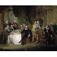 thumbnail image 2 of Faed, John 31x26 Black Ornate Wood Framed with Double Matting Museum Art Print Titled - Shakespeare and his Friends at the Mermaid Tavern, 2 of 4