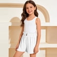 thumbnail image 2 of LIJCC Girls Ruffled Casual Shorts Summer Solid Color Wide Leg Shorts Loose Casual Elastic Waist Versatile Shorts, 2 of 7