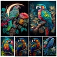 thumbnail image 2 of Kits de punto de cruz de pintura de diamantes, bordado de diamantes de fantasía, loros azules, pájaro, peonía, flor, mosaico de diamantes, decoración de taladro completo, 2 of 4