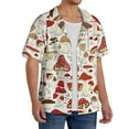 thumbnail image 4 of Sigee Cartoon Mushrooms Print Men's Shirts Casual Button Down Short Sleeve Summer Beach Shirt Hawaiian Vacation Shirts Tee Shirt-3X-Large, 4 of 7