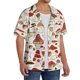 thumbnail image 2 of Balery Cartoon Mushrooms Camisa Casual de Manga Corta con Botones para Hombre, Texturizada, Estilo Cubano, para Playa, Verano-XX-Large, 2 of 5