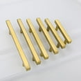 thumbnail image 4 of Goldenwarm 10 Pack Square Gold Cabinet Pulls Bathroom Hardware Furniture Pulls 4in Door Handles, 4 of 7