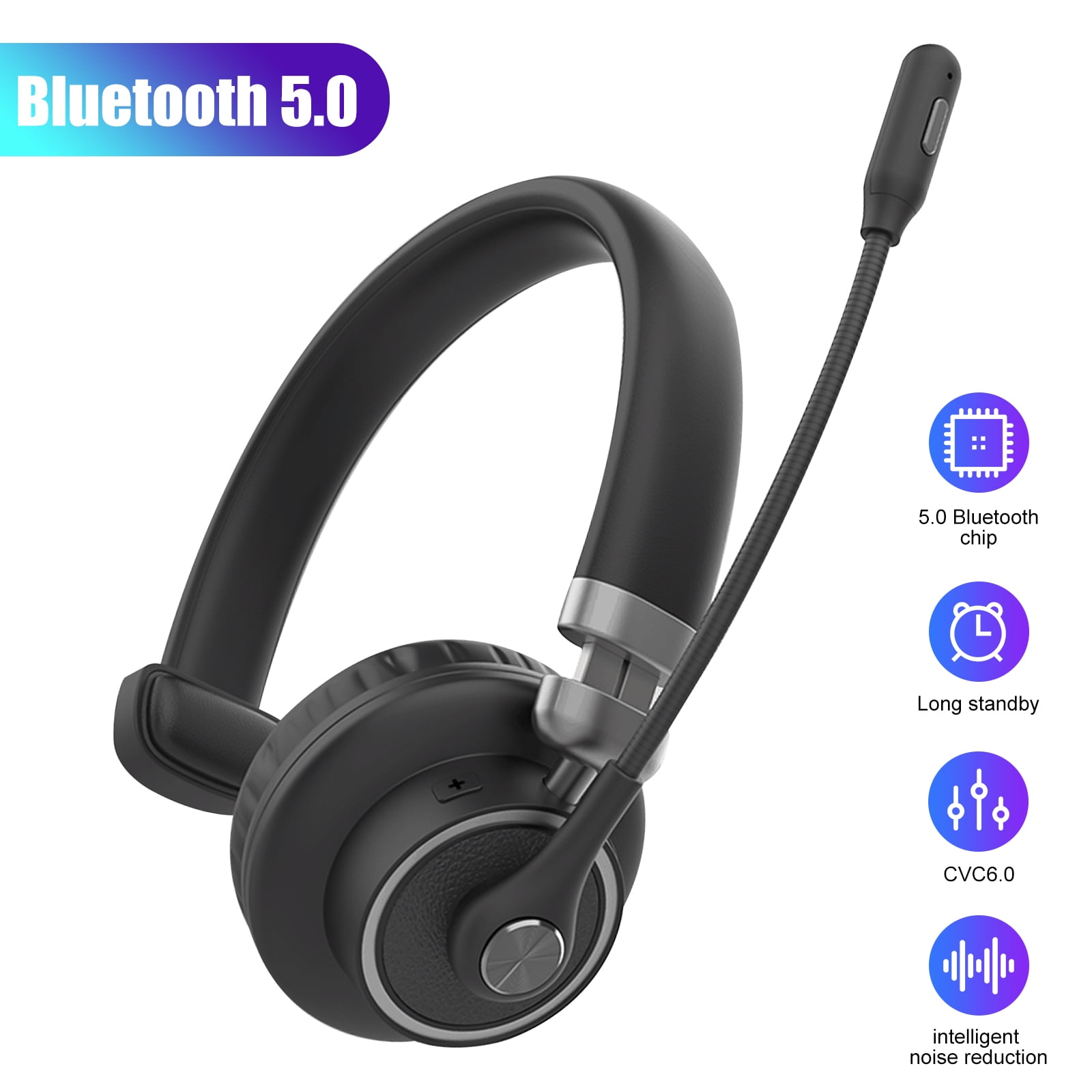 TSV Pro Trucker Bluetooth Headset/Cell Phone Headset with Microphone