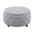 thumbnail image 4 of AC Pacific Matt Round Storage Ottoman with Reversible Tray Top, Light Grey, 4 of 5