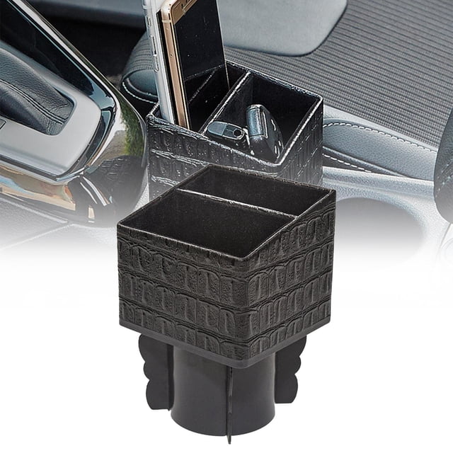 Caja de almacenamiento de conso central del automóvil Diseño de inserción Marco de inserción de cuero de para teléfonos Patrón de Baoblaze Estuche de almacenamiento para consola de autos