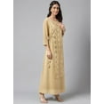 thumbnail image 5 of Janasya Women's Beige Crepe Embellished A-Line Dresses, 5 of 8