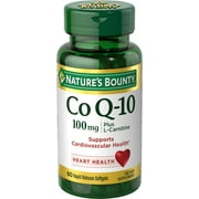 Nature's Bounty CoQ10 100 mg + L-Carnitine Softgels for Heart Health, 60 Count