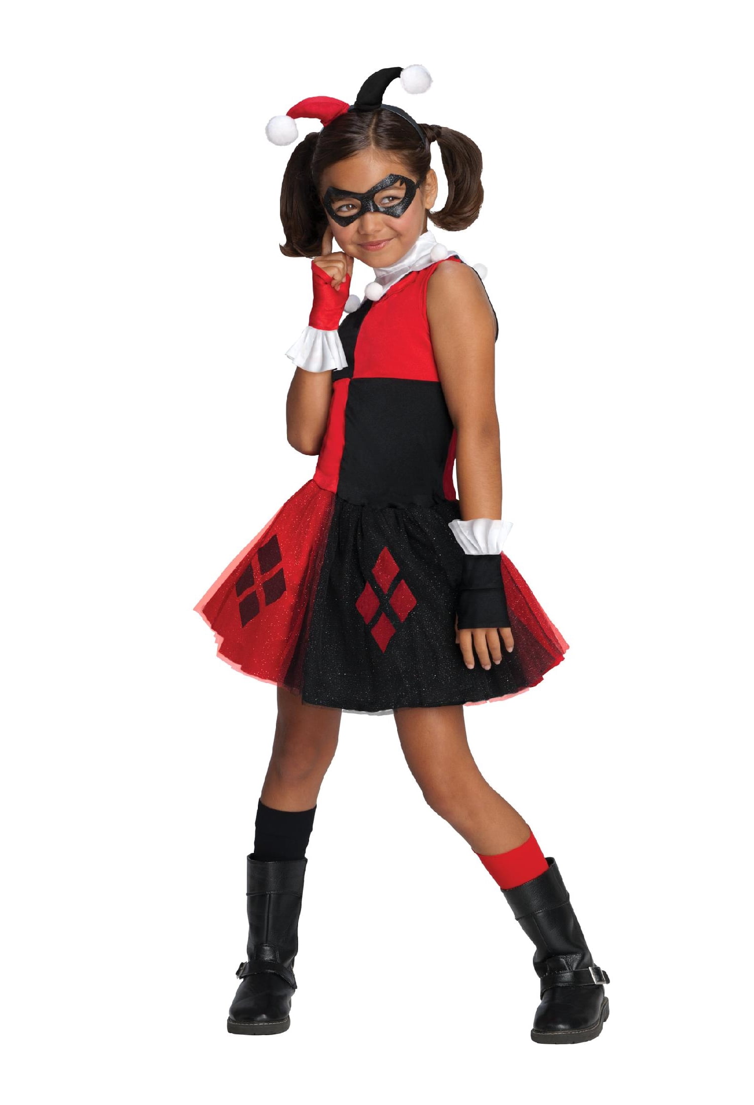 DC's Harley Quinn Halloween Costume for Children, Girls' Size L (10/12), by Rubies