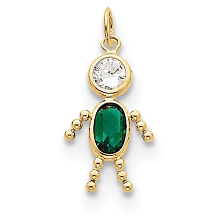 November Birthstone Boy Charm - 10k Yellow Gold May Boy Birthstone Charm