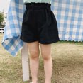 thumbnail image 4 of FRSASU Toddler Girl Shorts Summer Cotton Linen Fashion Solid Color Cute Summer Leisure Pants Shorts Black 2 Years, 4 of 5