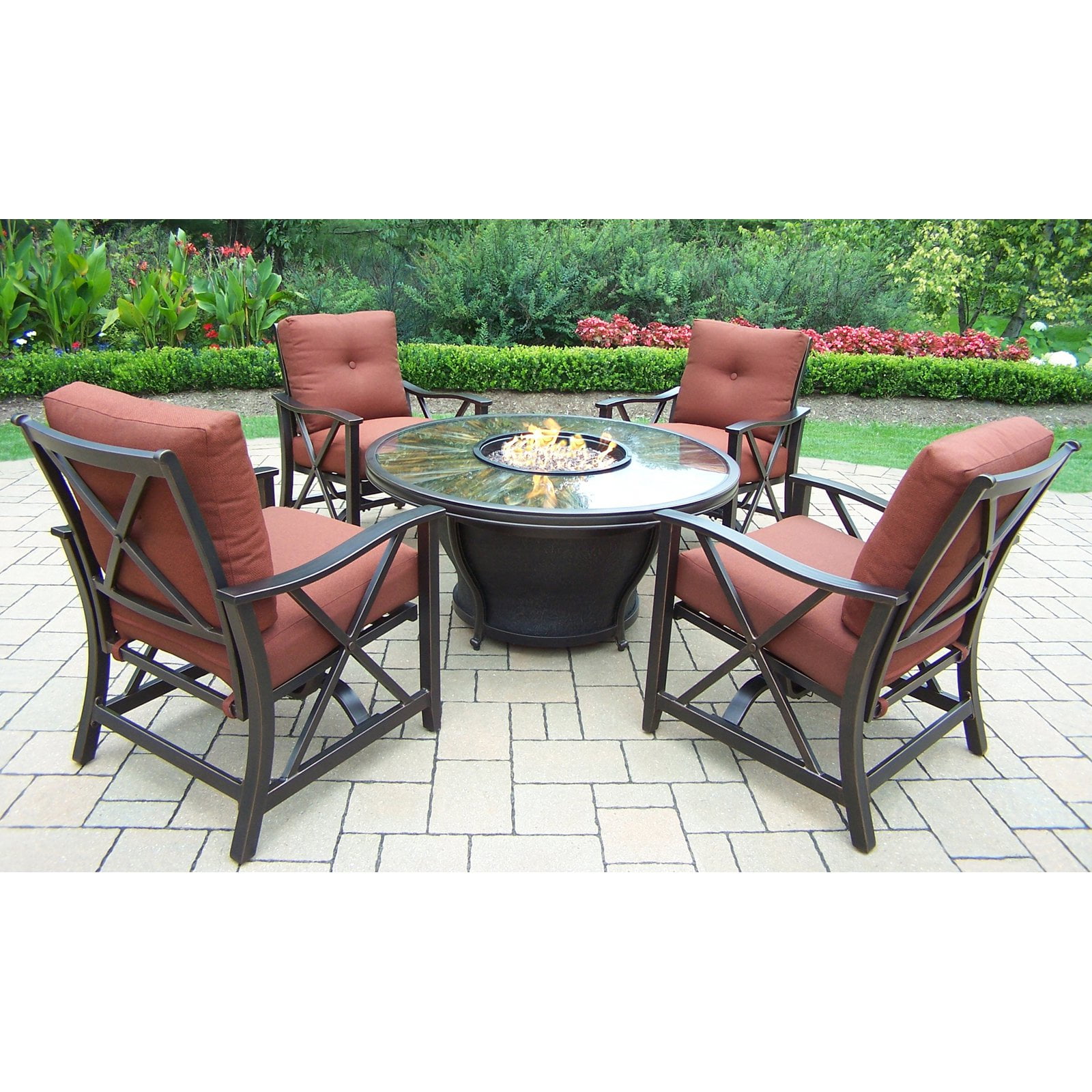Oakland Living Moonlight Deep Sitting 5 Piece Fire Pit Chat Set Oakland Living Moonlight Deep Sitting 5 Piece Fire Pit Chat Set