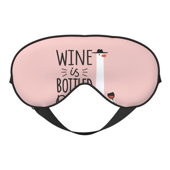 Eye Sleep Mask for Women Men - Goose Holding Wineglass with Red Wine Adjustable Soft Buckle Travel Eye Masks for Sleep Mask Blackout, Sleeping Mask for Women Men, Funny Blindfolds for Party Games