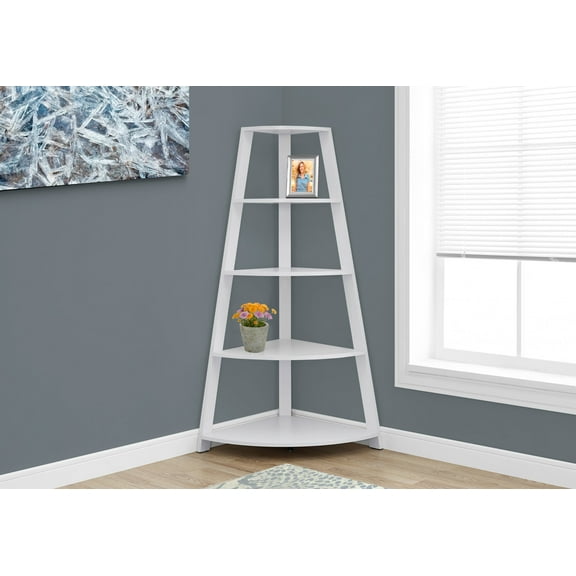White Bookcase Corner Accent Shelf