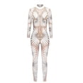 thumbnail image 3 of Vestido de cosplay de Halloween estampado Mono ajustado de manga larga para mujer, 3 of 6