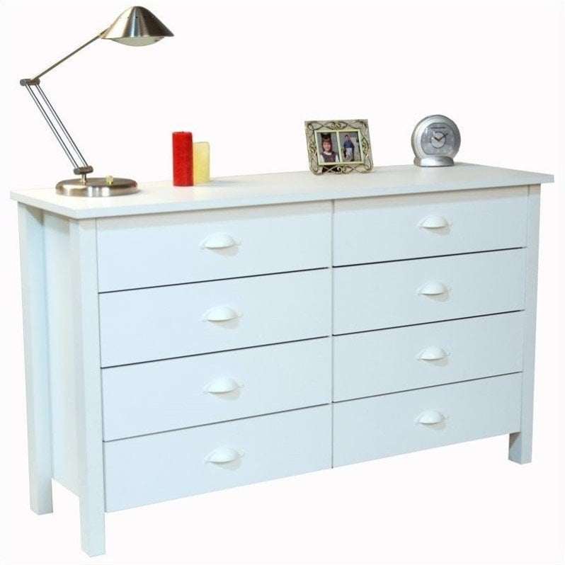Venture Horizon Nouvelle 8 Drawer Lowboy Dresser In White