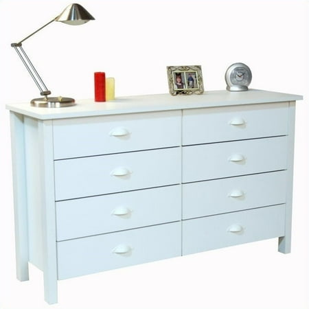 Venture Horizon Nouvelle 8 Drawer Lowboy Dresser In White