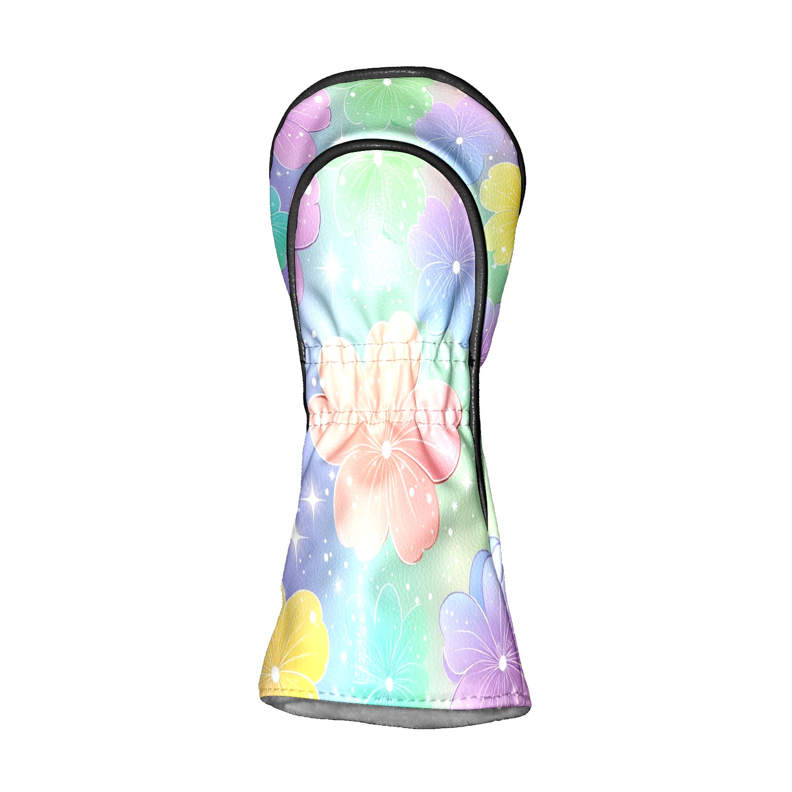 Golf Head Covers Cute Pastel Flowers Design for Driver, Wood & Hybrid, Premium Waterproof PU Leather with Plush Lining, Soft Floral Golf Gifts