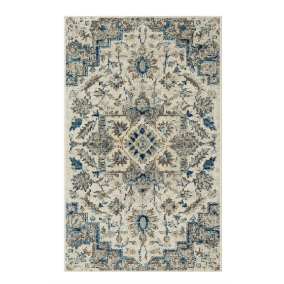 Mohawk Home Lambert Washable Low Pile Stain and Fade Resistant Indoor Area Rug, Blue, 3' 11" X 6'