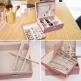 thumbnail image 3 of Joyero para mujeres y niñas, contenedor organizador de joyas de 2 capas con cerradura rosa Jormftte WMSS-237-2, 3 of 6