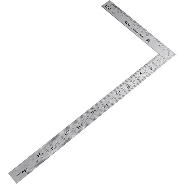 Escuadra de carpintero de metal, 150 x 300 mm, regla de acero inoxidable para un corte preciso de 90 grados, ideal para carpinteros, ingenieros y artesanos
