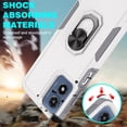 thumbnail image 3 of Rosebono Hybrid Metal Ring Magnetic Kickstand Case for Motorola Moto G Play 2024, White, 3 of 5