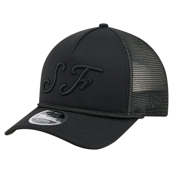 Men's New Era Black San Francisco Giants City Initial 9FORTY A-Frame M-Crown Adjustable Trucker Hat